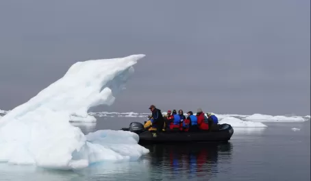 Zodiac cruise among icebergs