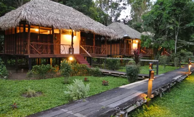 Relax in your private bungalow at Sacha Lodge