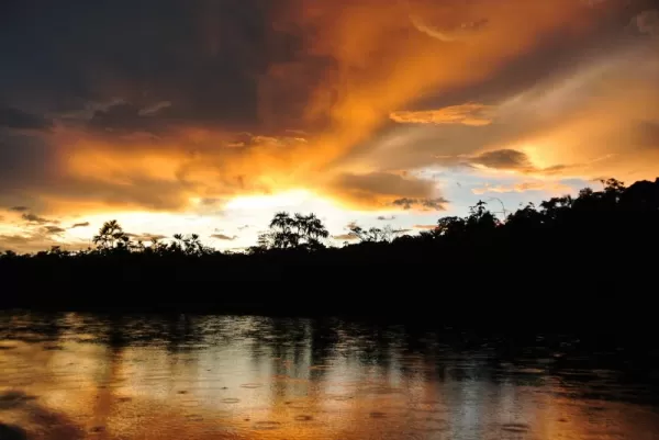 An Amazonian sunset at Sacha Lodge