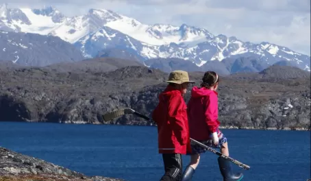 Alex and Hailey on Greenland expedition hike