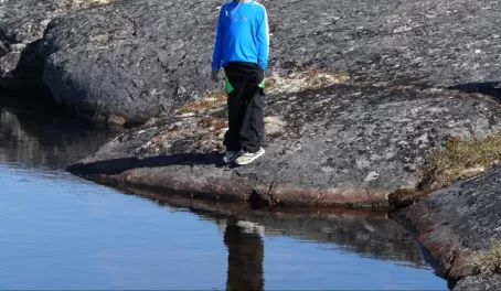 Colin at glacial lake