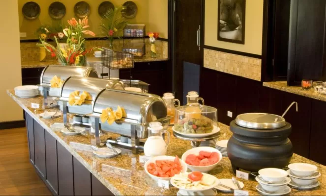 Breakfast is served buffet style at Hilton Garden Inn 