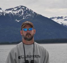 Cody on deck of Baranof Dream