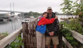 Cody and I with O'Connell bridge in background Sitka