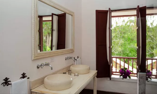 Luxurious bathroom at Hacienda Piman