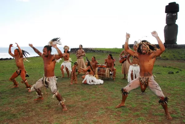 Easter Island's native Rapa Nui perform a cermonial dance