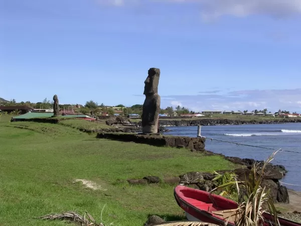 Moai of the beach on Easter Island