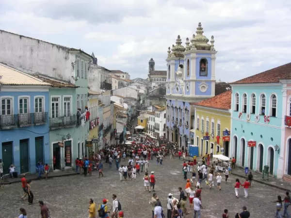 Stroll through the bustling streets of Pelourinho