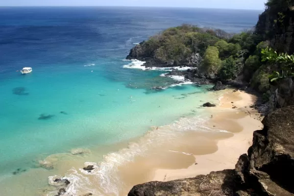 View of Brazil's iconic white sand beaches