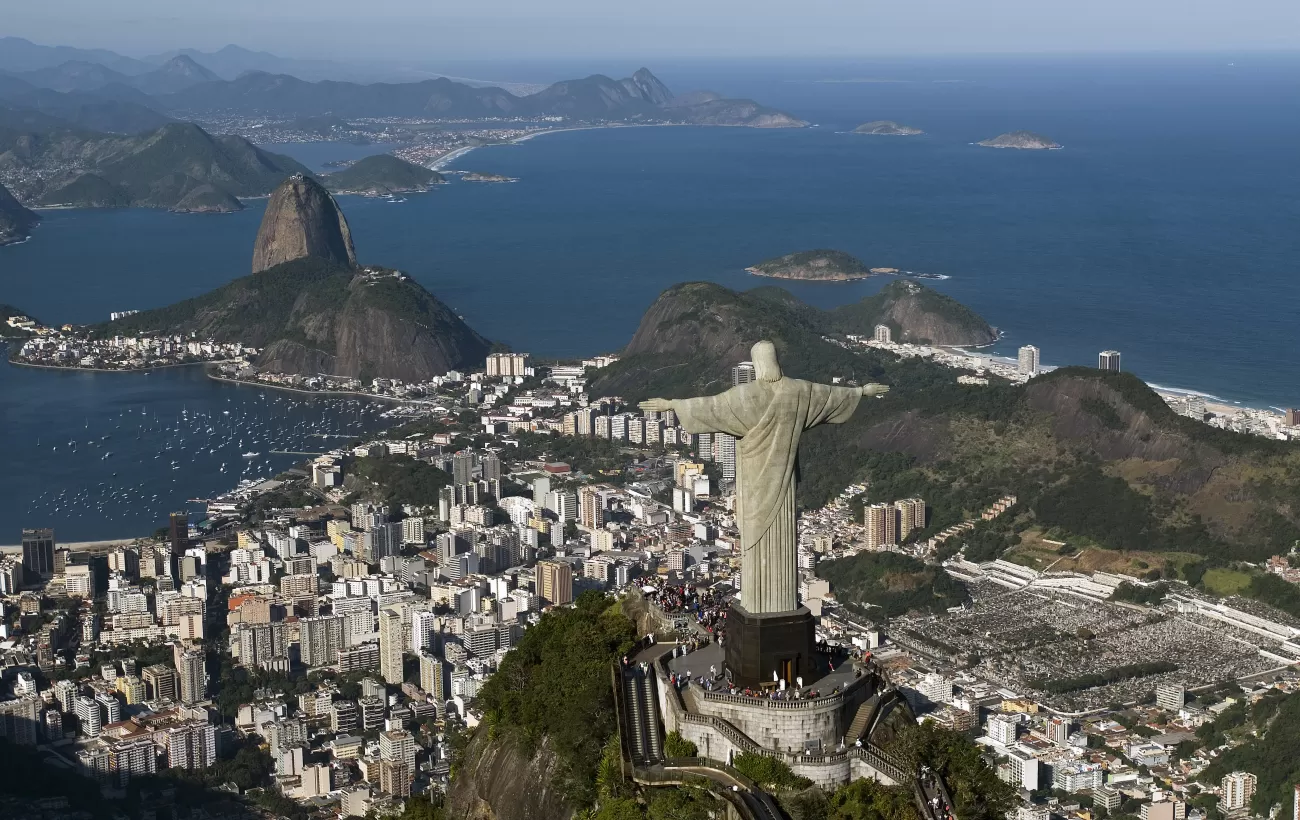 View of Rio from Christ the Redeemer statue during rio city tour