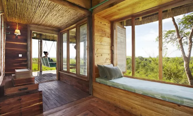 Enjoy the spacious and comfortable rooms at the Kyambura Gorge Lodge