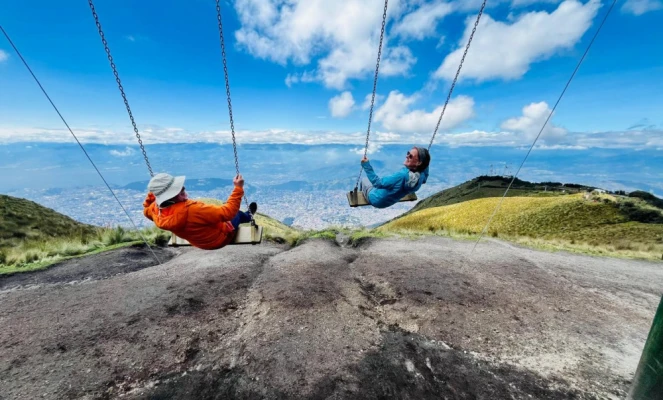 The swing is known as the Columpio en las nubes, or the "swing in the clouds"