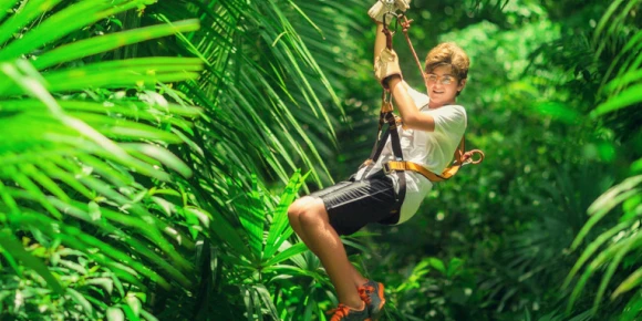 Kid during a Canopy Tour in Guatemala
