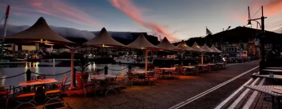 Enjoy the sunset while dining outdoors at the OYO Restaurant