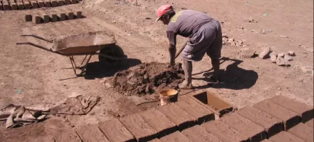 Making bricks in the sun