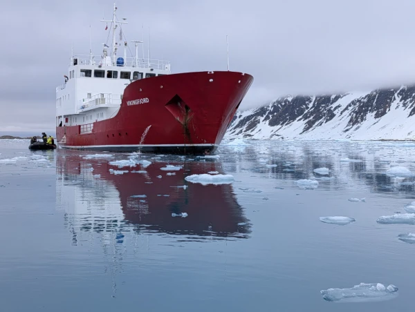 Ship traveling in Arctic
