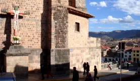 View of the Catholic influence in the ancient Inca city of Cusco