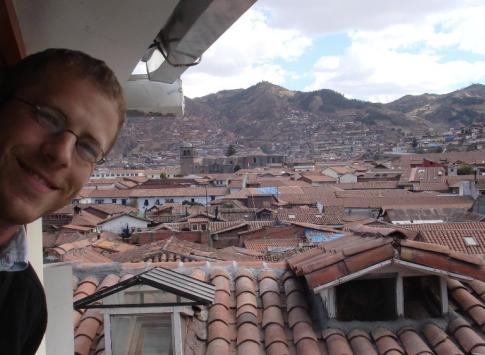 Aaron from top floor of our Cusco hotel
