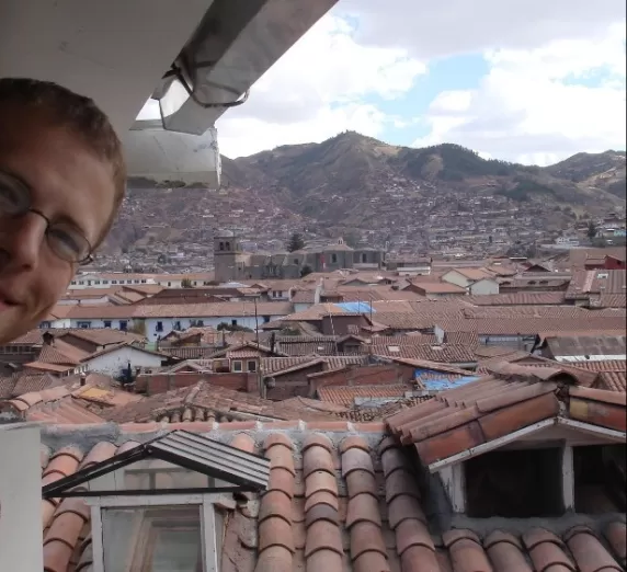 Aaron from top floor of our Cusco hotel