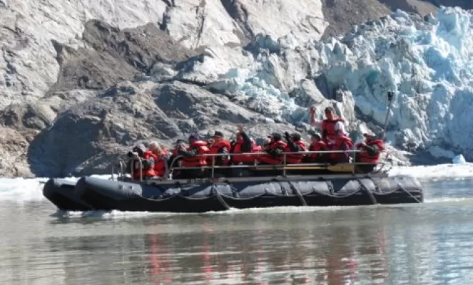 Take a zodiac to explore Alaska's glaciers