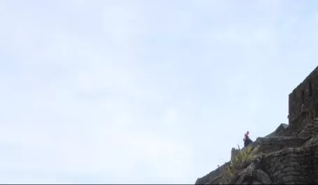 A steep stairway at Machu Picchu