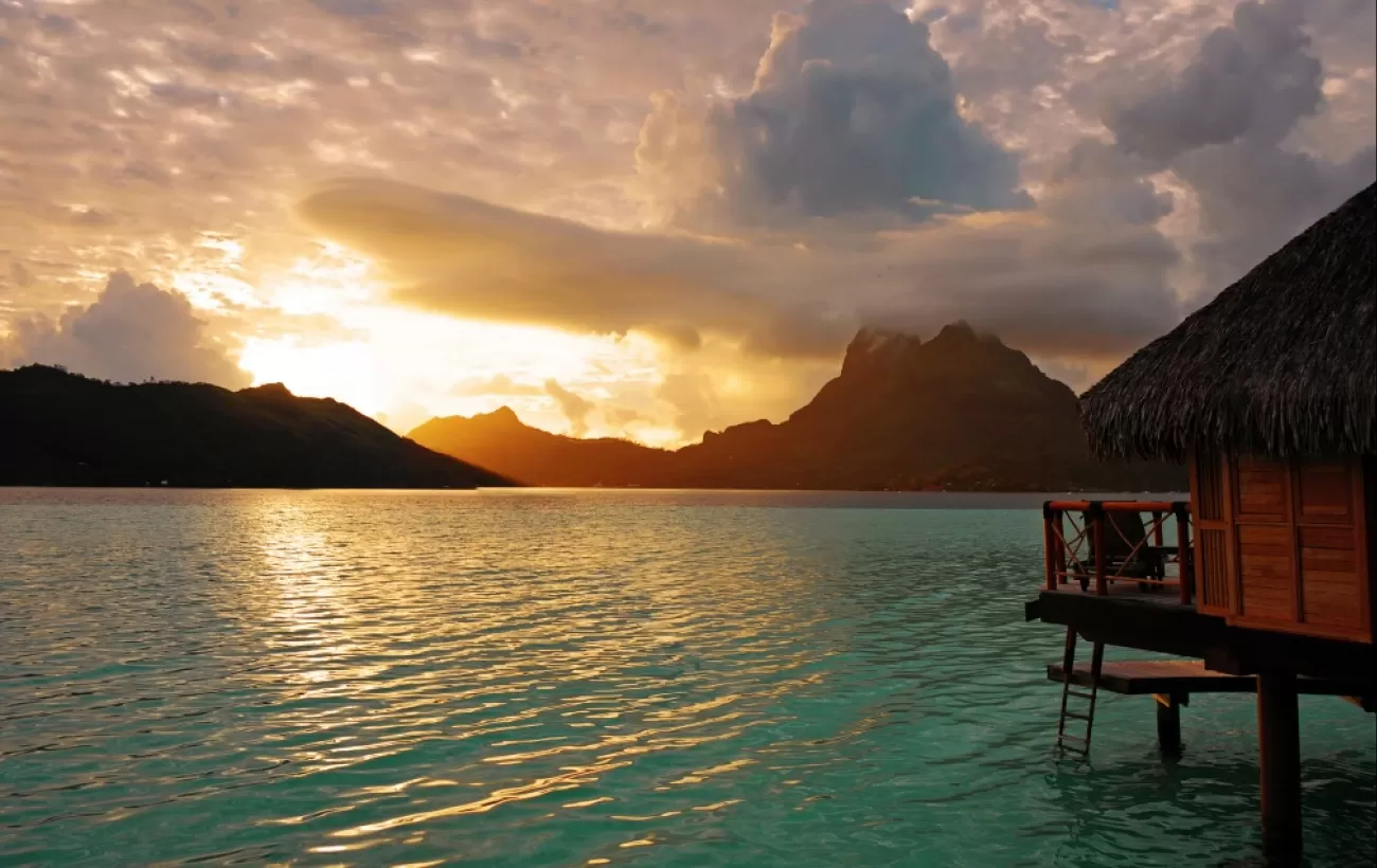 An amazing sunset over Bora Bora