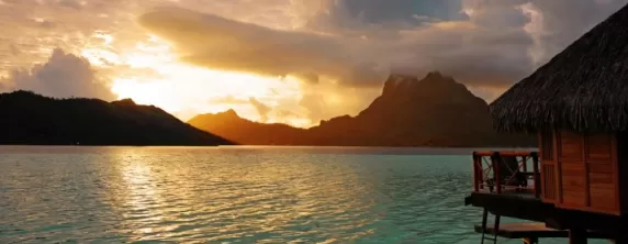 An amazing sunset over Bora Bora