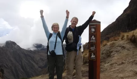 Aaron and Beth at Dead Womans Pass on the Inca Trail