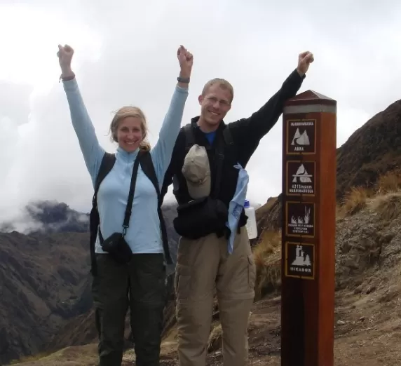 Aaron and Beth at Dead Womans Pass on the Inca Trail