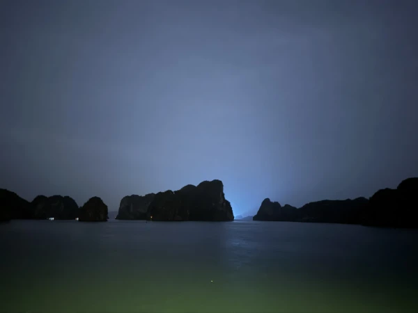 View of the Ha Long Bay at night