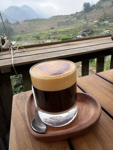 a cup of Vietnam's famous egg coffee