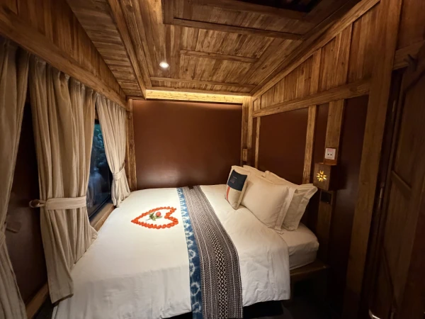 Inside the overnight train from Hanoi to Lao Cai Vietnam