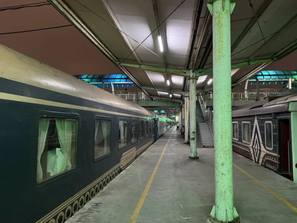 Overnight train station that will be traveling from Hanoi to Lao Cai