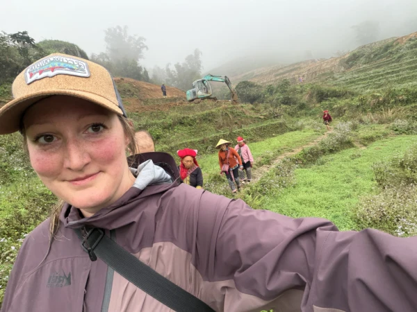Franny visiting the local rice field village in Sa Pa Vietnam.