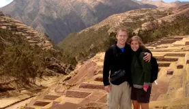 Aaron and Beth at the incredible terraced ruins near Chinchero, Peru