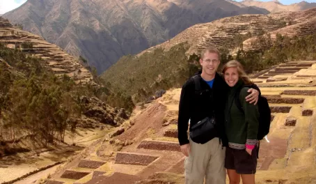 Aaron and Beth at the incredible terraced ruins near Chinchero, Peru