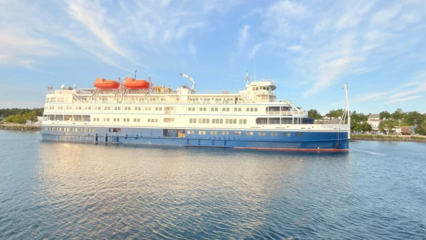 Victory I, anchored on a Great Lakes cruise