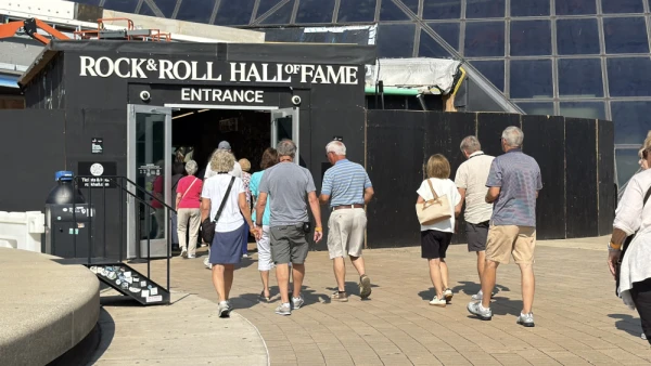 Entrance to the Rock & Roll Hall of Fame, Cleveland, Ohio