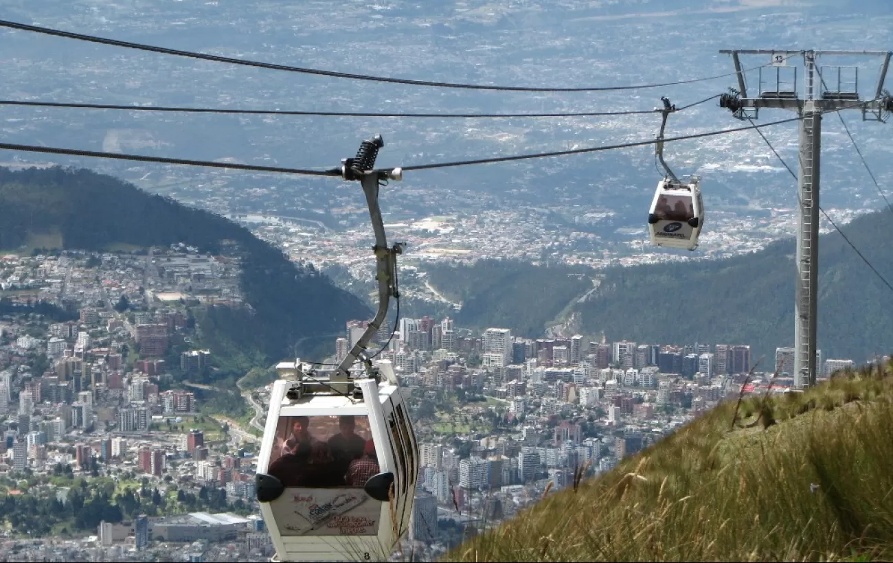 Enjoy spectacular views of Quito during a gondola ride