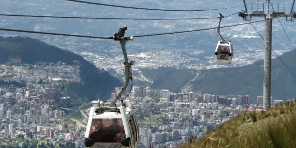 Enjoy spectacular views of Quito during a gondola ride