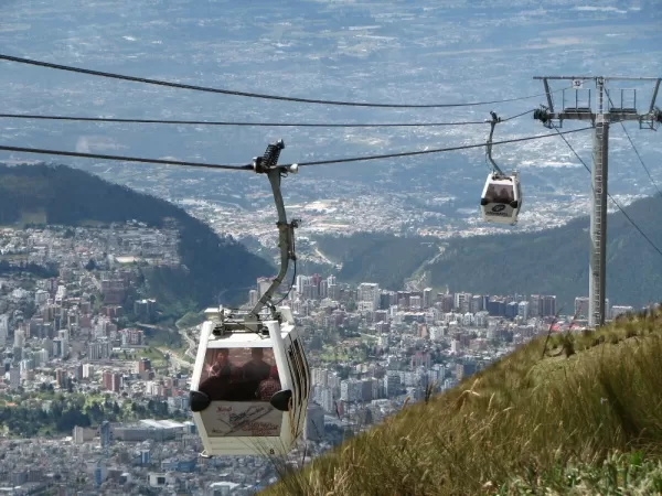 Enjoy spectacular views of Quito during a gondola ride