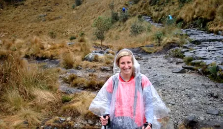 A little wet after coming out of the Cloudforest on the Inca Trail