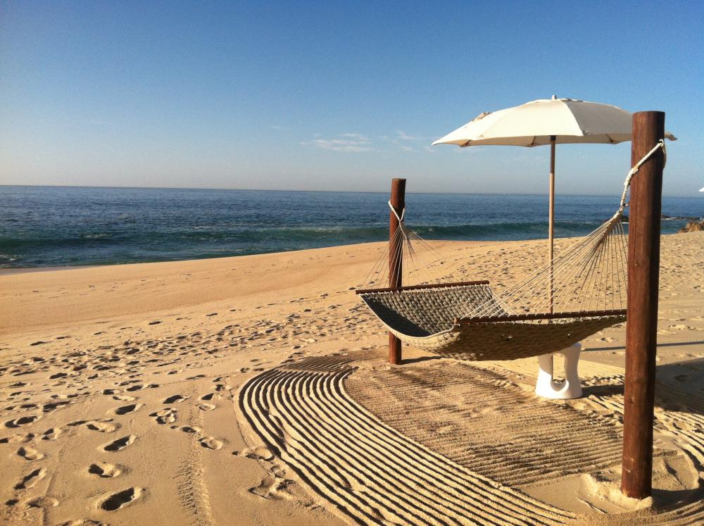 Beach hammock lounging