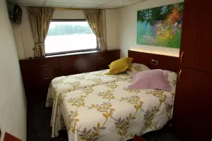 A comfortable cabin aboard the Michelangelo