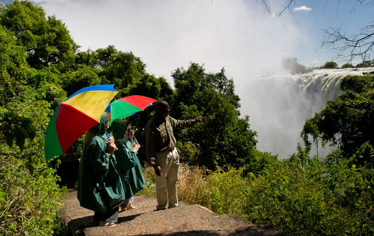 Visitor touring Victoria Falls