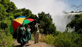 Visitor touring Victoria Falls