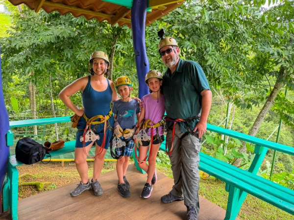 Ziplining through the lush tropical forest near Puerto Viejo and Manzanillo on Costa Rica’s Caribbean coast.