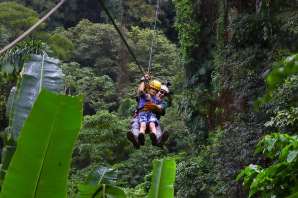 Ziplining through the lush tropical forest near Puerto Viejo and Manzanillo on Costa Rica’s Caribbean coast.