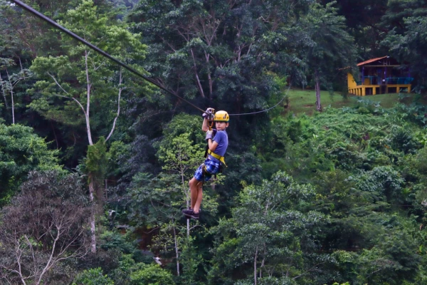 Ziplining through the lush tropical forest near Puerto Viejo and Manzanillo on Costa Rica’s Caribbean coast.