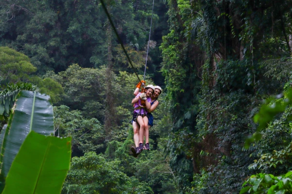Ziplining through the lush tropical forest near Puerto Viejo and Manzanillo on Costa Rica’s Caribbean coast.